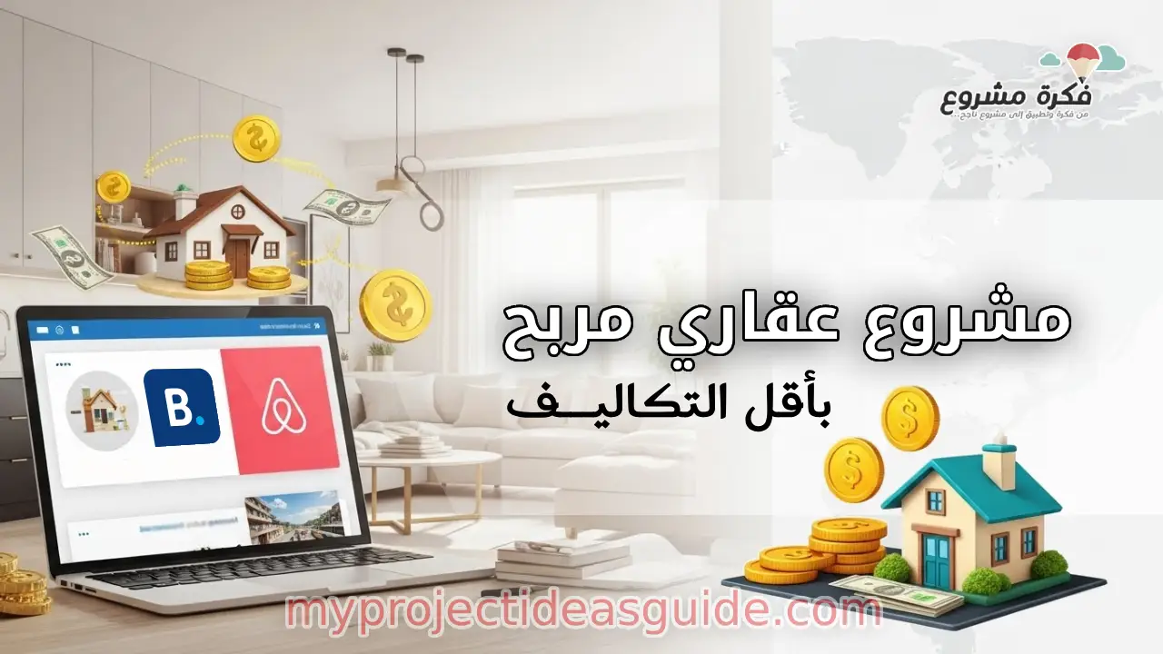 professional and eye-catching thumbnail for an article on 'Best Ways to Invest Through Airbnb and Booking in the Arab World'. The image should depict a modern real estate setting, such as an apartment or house, with a digital device (laptop or smartphone) showing Airbnb and Booking apps. Include a subtle map of the Arab world in the background. Add symbols like money, a house, and digital technology to highlight the concept of online property investment. The design should be clean, bright, and warm, conveying a sense of opportunity and success, while remaining simple and easy to understand.